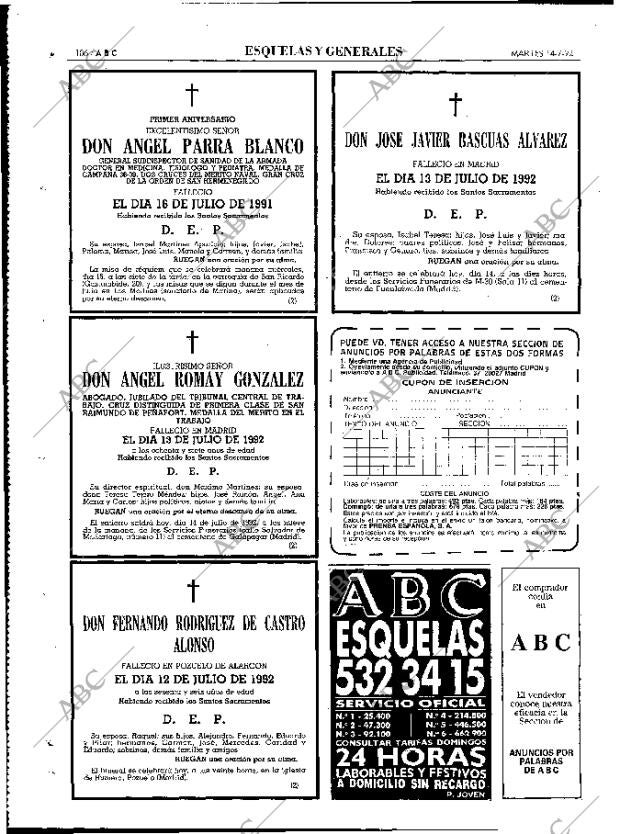 ABC MADRID 14-07-1992 página 106