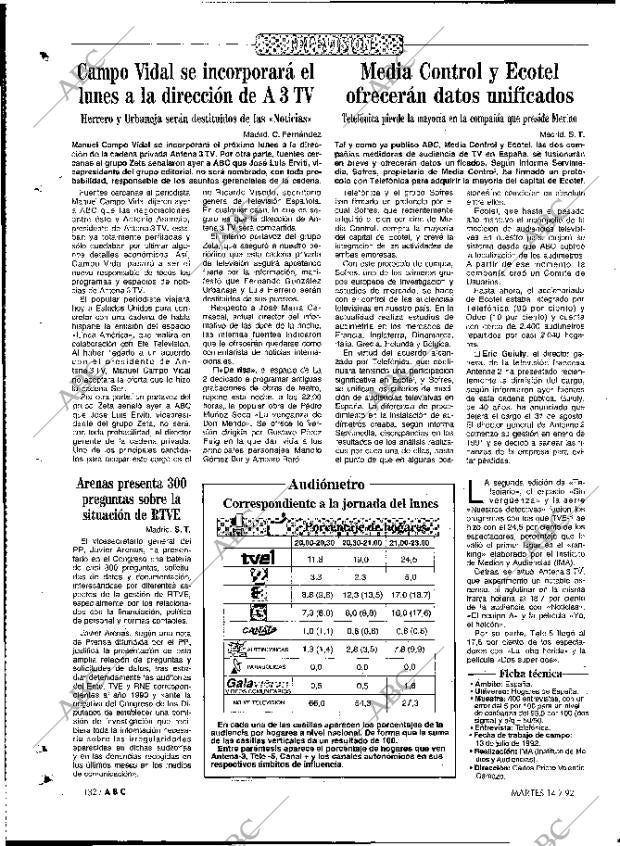 ABC MADRID 14-07-1992 página 132