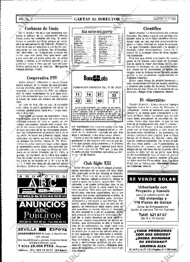 ABC MADRID 14-07-1992 página 16