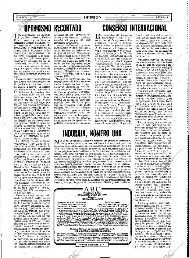ABC MADRID 14-07-1992 página 17