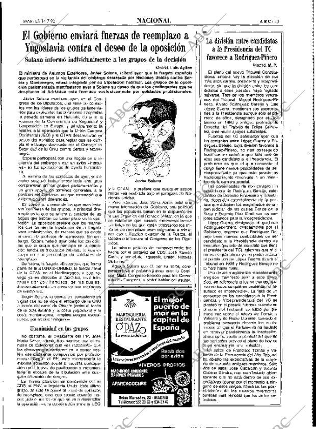 ABC MADRID 14-07-1992 página 23