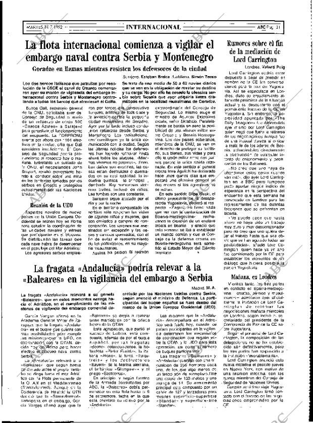 ABC MADRID 14-07-1992 página 31