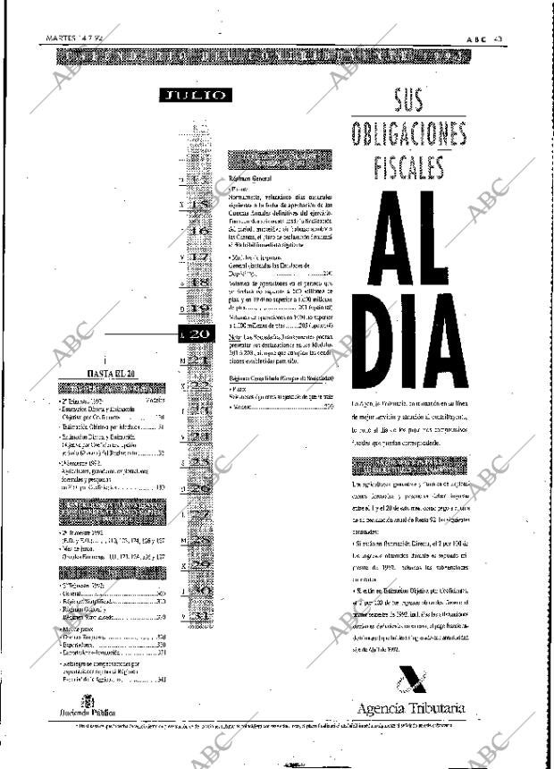 ABC MADRID 14-07-1992 página 43