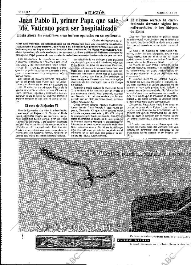 ABC MADRID 14-07-1992 página 58
