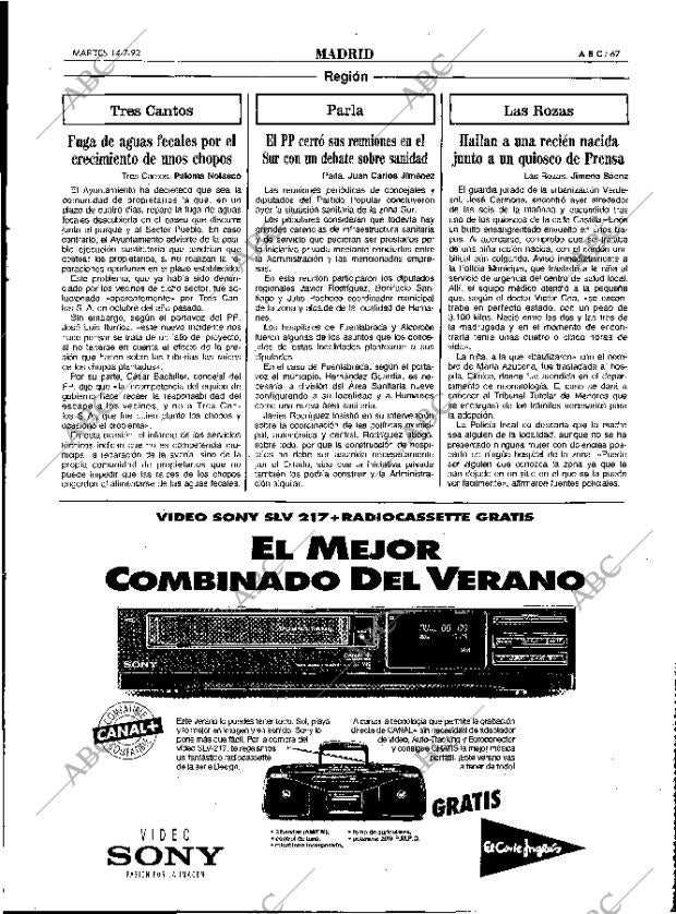 ABC MADRID 14-07-1992 página 67