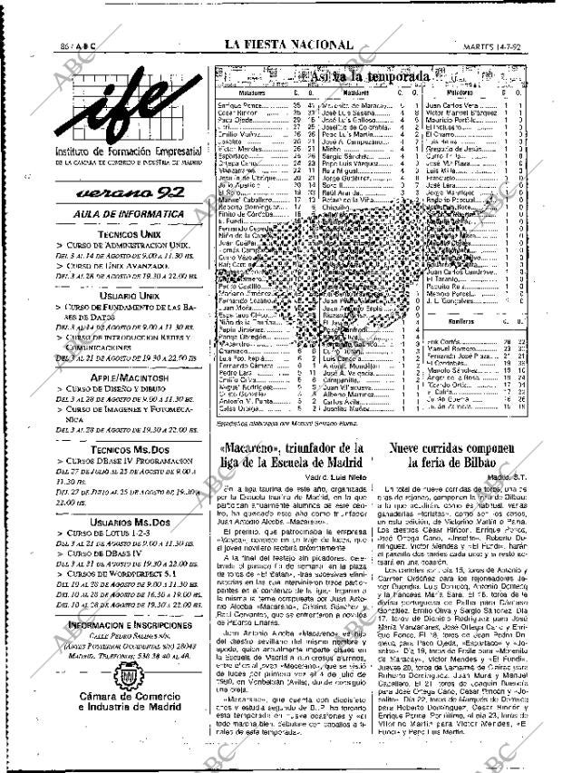 ABC MADRID 14-07-1992 página 86
