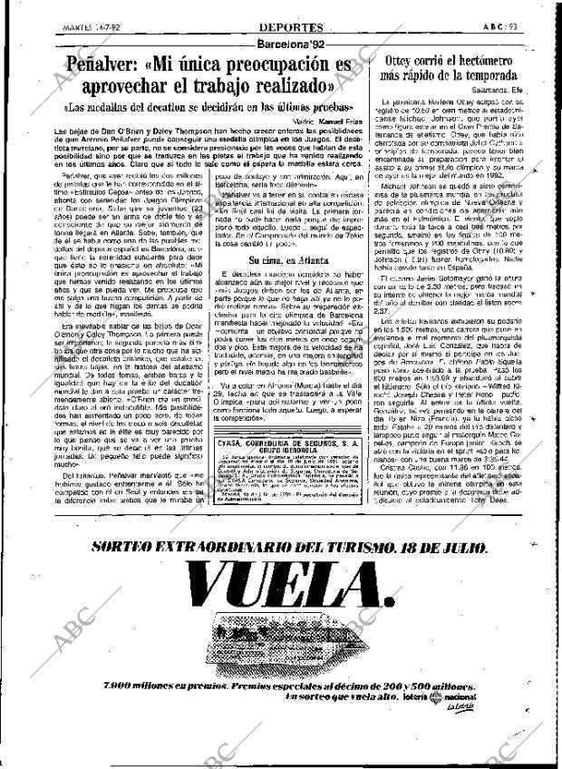 ABC MADRID 14-07-1992 página 93