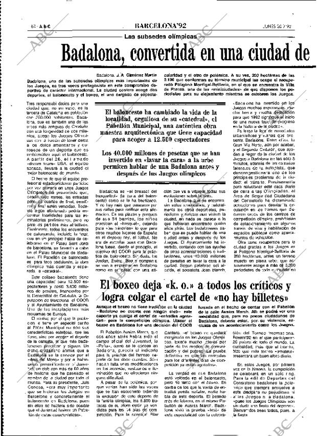 ABC MADRID 20-07-1992 página 62