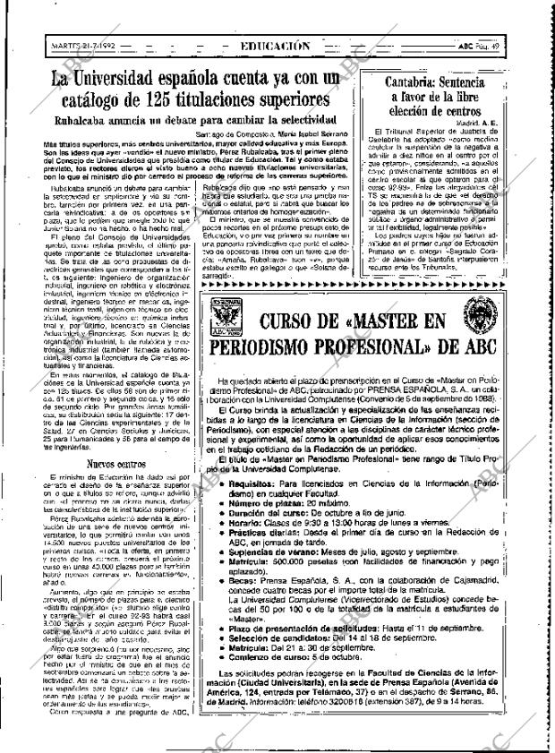 ABC MADRID 21-07-1992 página 49