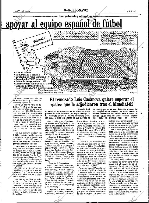 ABC MADRID 21-07-1992 página 63