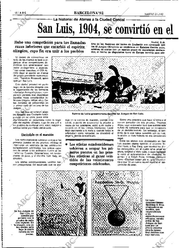 ABC MADRID 21-07-1992 página 66