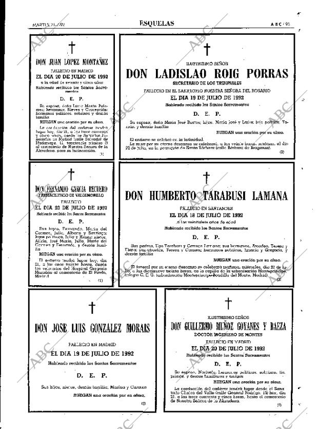 ABC MADRID 21-07-1992 página 93
