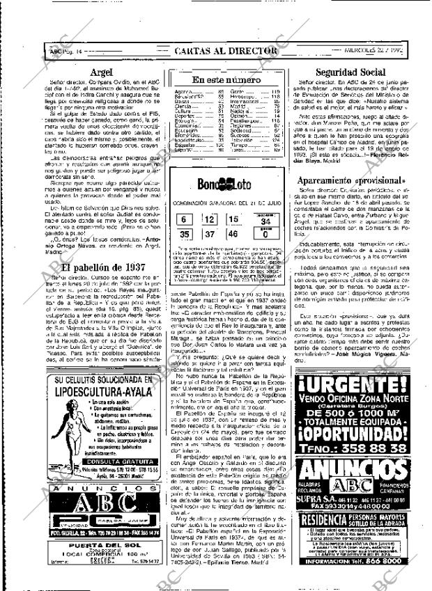 ABC MADRID 22-07-1992 página 14