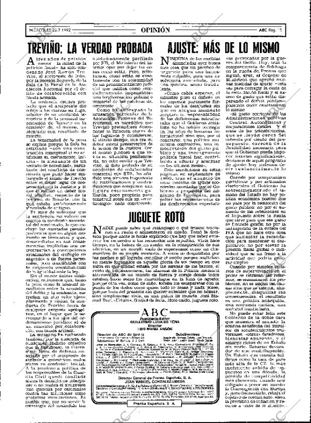 ABC MADRID 22-07-1992 página 15
