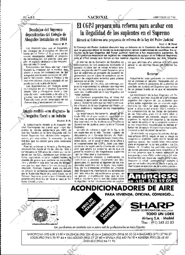 ABC MADRID 22-07-1992 página 22