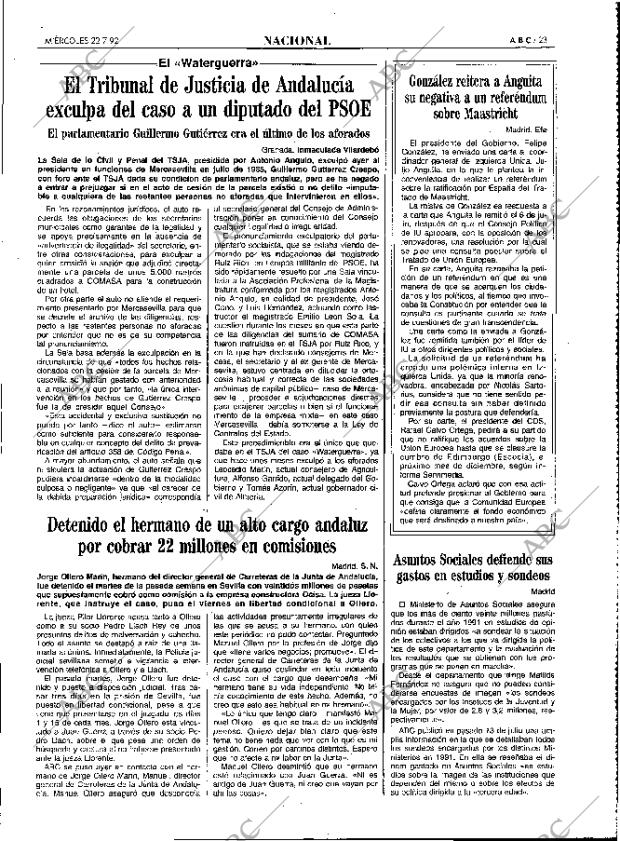 ABC MADRID 22-07-1992 página 23
