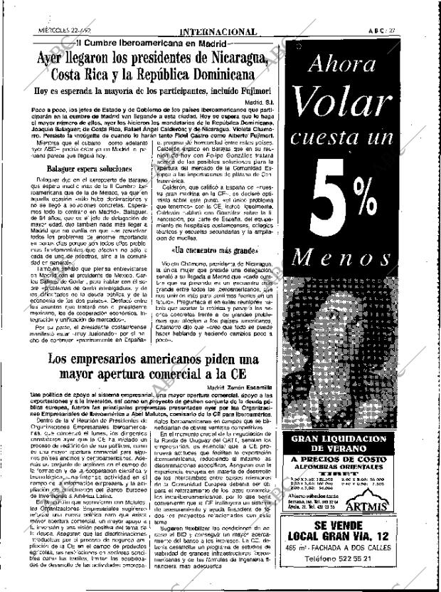 ABC MADRID 22-07-1992 página 27