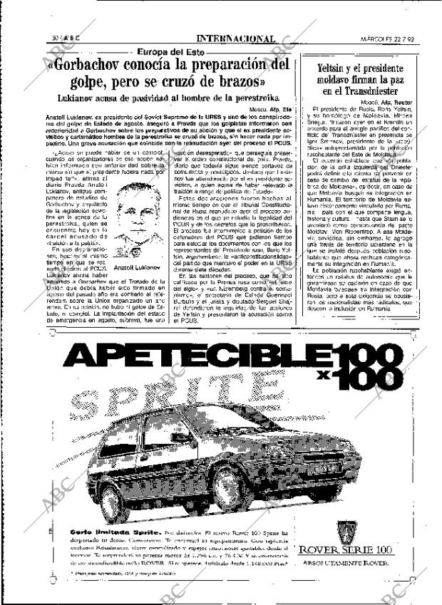 ABC MADRID 22-07-1992 página 30