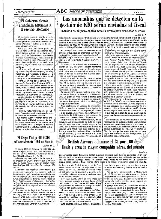 ABC MADRID 22-07-1992 página 41