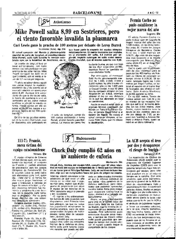 ABC MADRID 22-07-1992 página 59