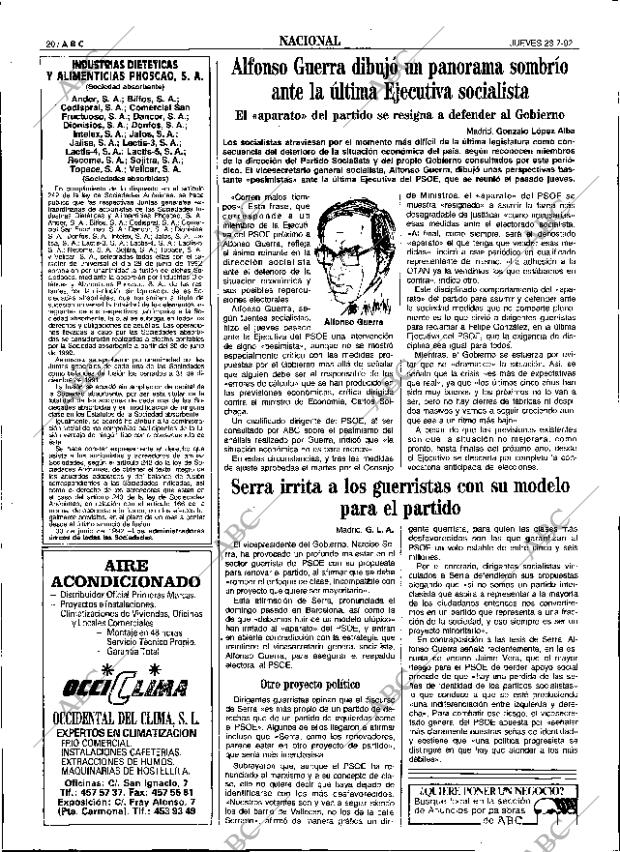ABC SEVILLA 23-07-1992 página 20