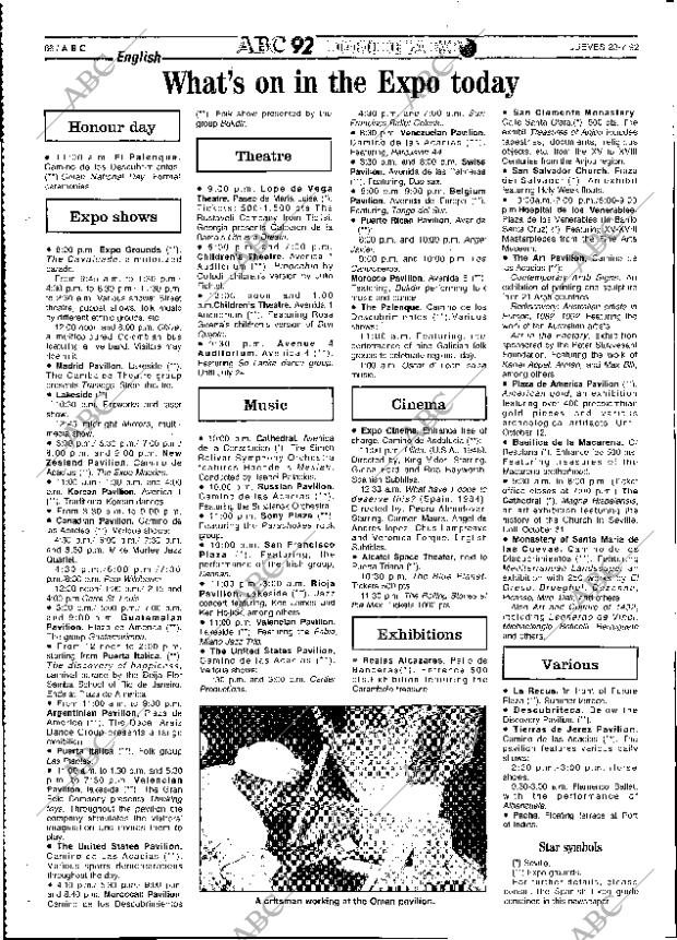 ABC SEVILLA 23-07-1992 página 66