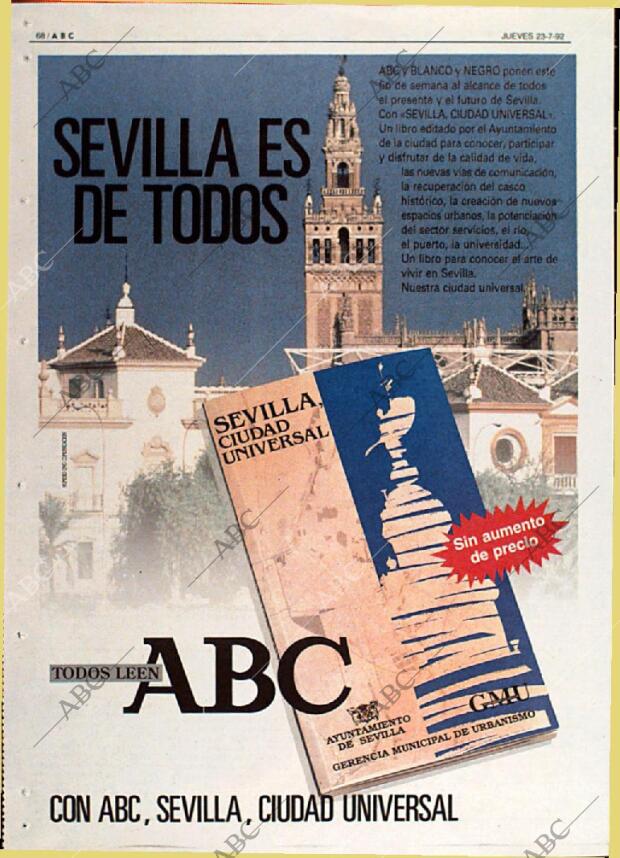 ABC SEVILLA 23-07-1992 página 68