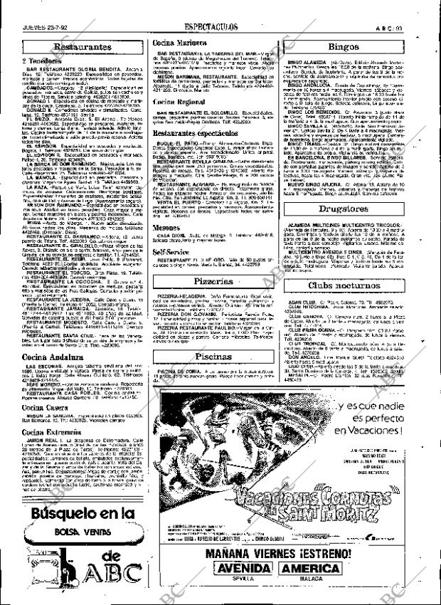 ABC SEVILLA 23-07-1992 página 93