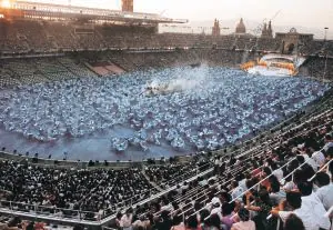 Vista general del estadio olímpico en la ceremonia de inauguración de la Xxv...