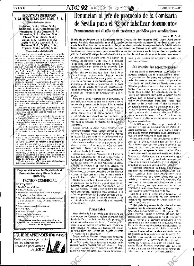 ABC SEVILLA 25-07-1992 página 52
