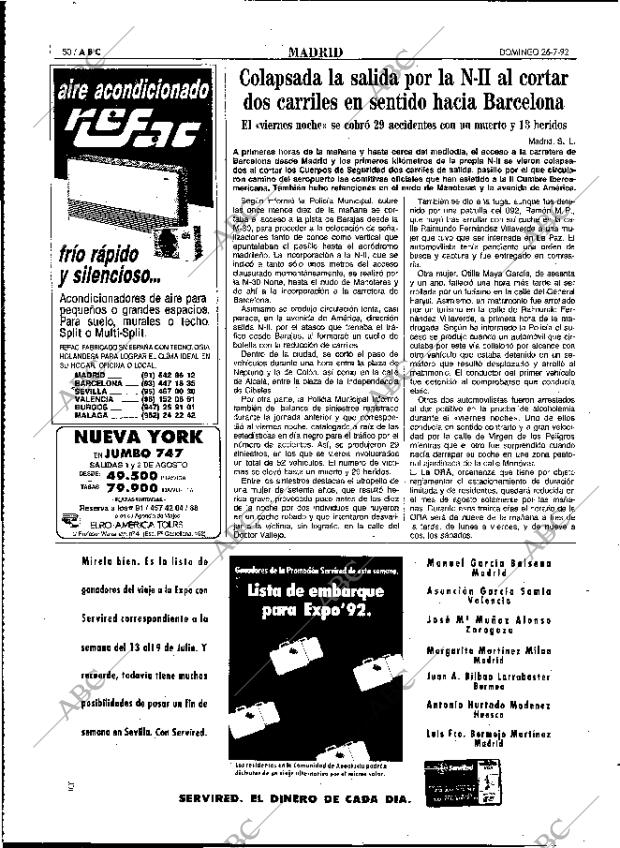 ABC MADRID 26-07-1992 página 50