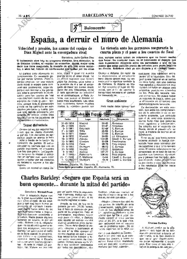 ABC MADRID 26-07-1992 página 76