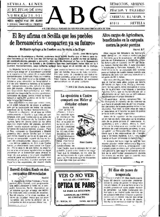ABC SEVILLA 27-07-1992 página 15