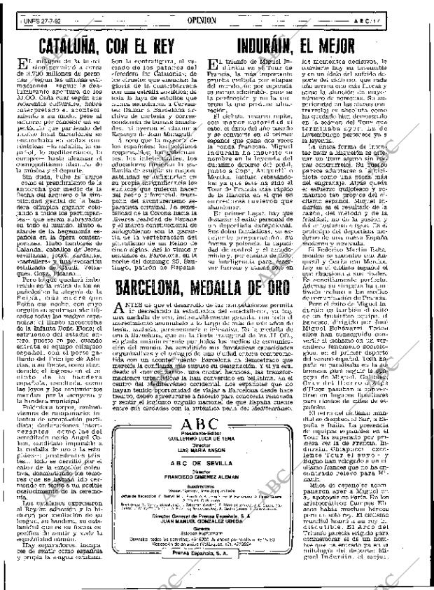 ABC SEVILLA 27-07-1992 página 17