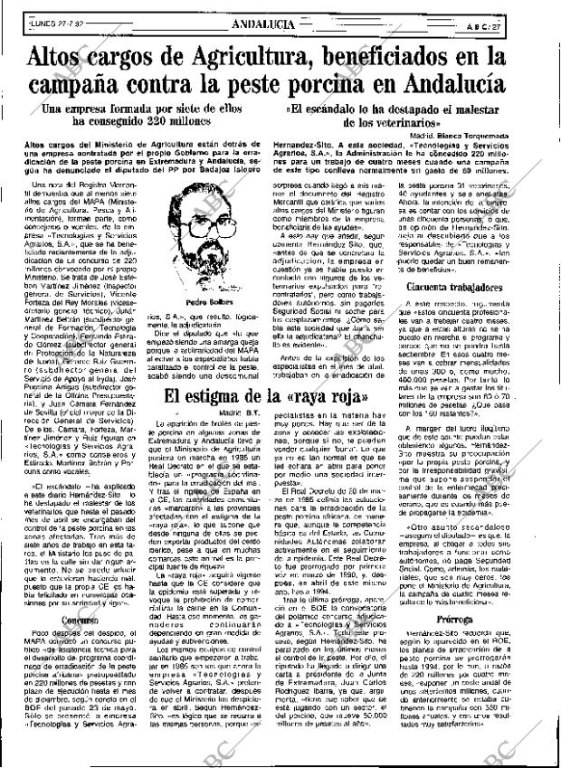 ABC SEVILLA 27-07-1992 página 27