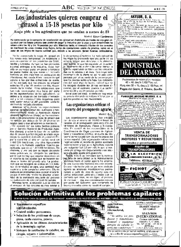 ABC SEVILLA 27-07-1992 página 39