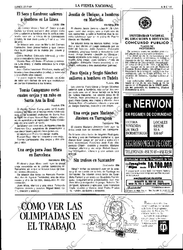 ABC SEVILLA 27-07-1992 página 41