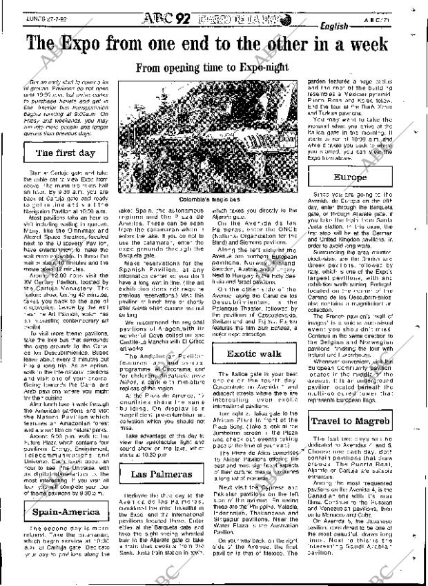 ABC SEVILLA 27-07-1992 página 71