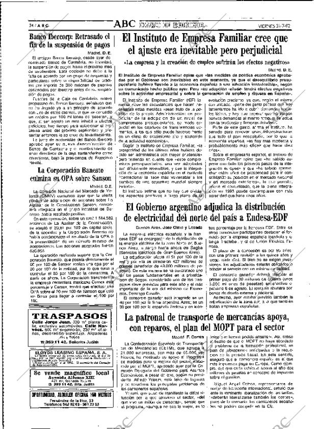 ABC MADRID 31-07-1992 página 34