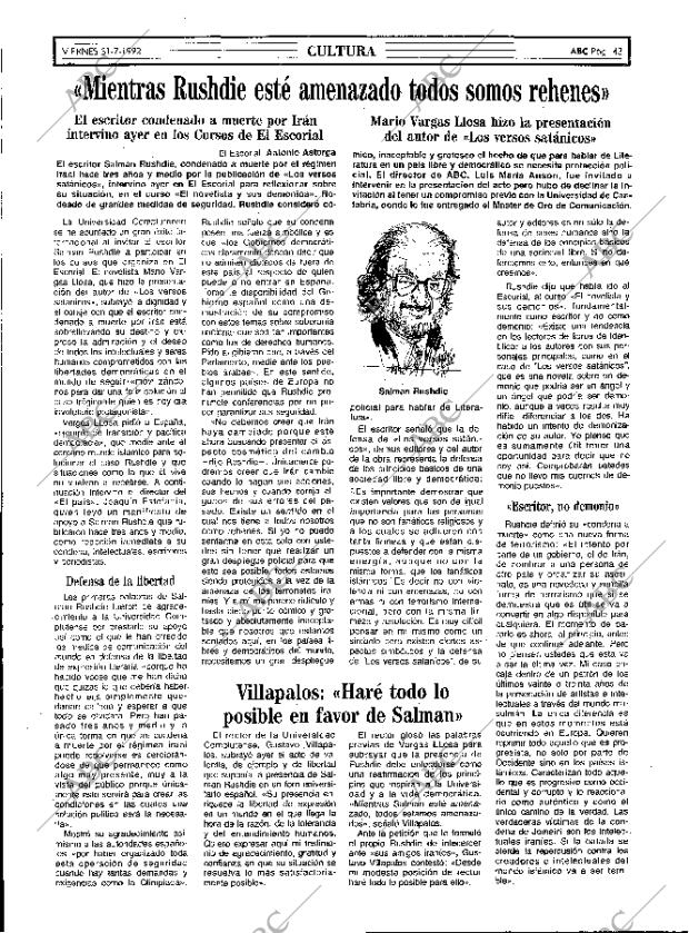 ABC MADRID 31-07-1992 página 43