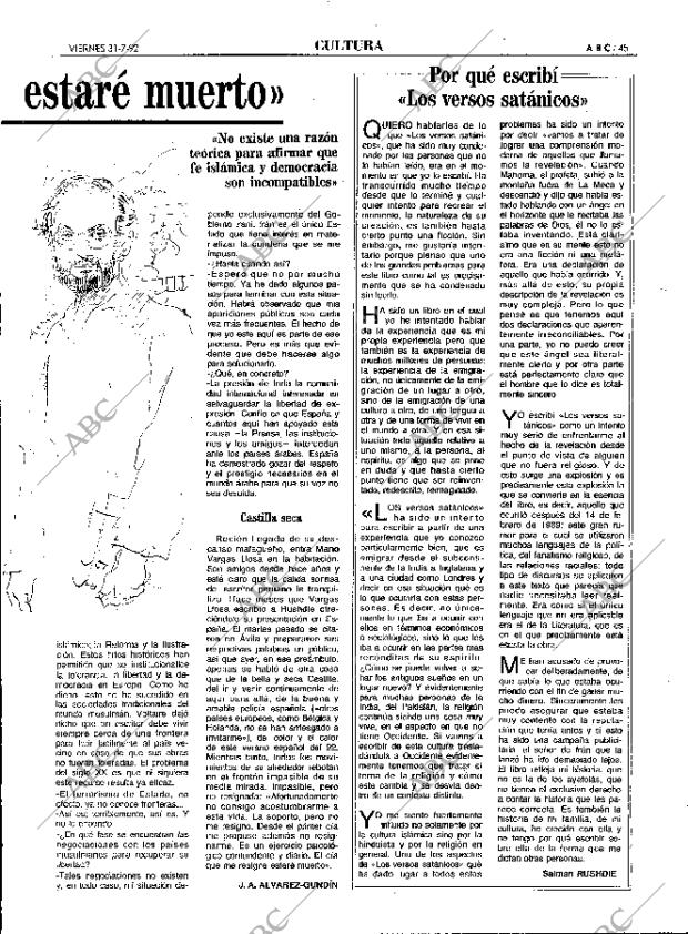 ABC MADRID 31-07-1992 página 45