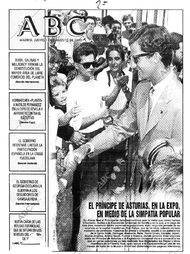 ABC MADRID 13-08-1992 página 1