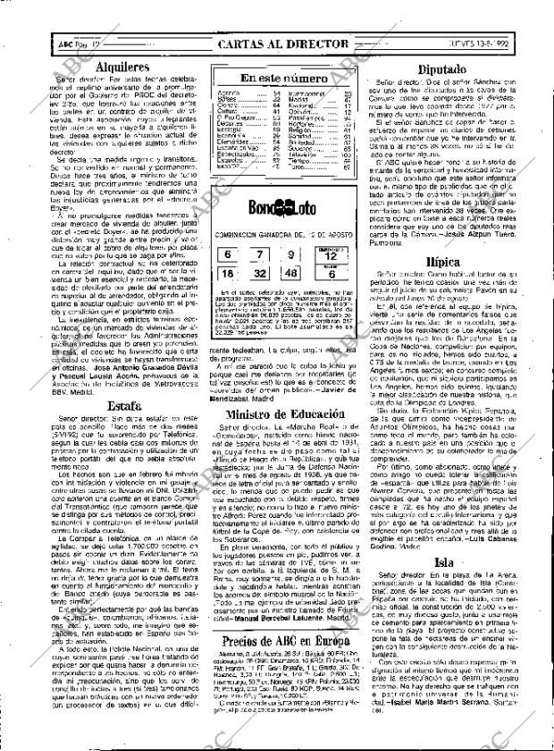 ABC MADRID 13-08-1992 página 12