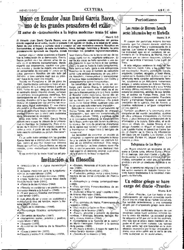 ABC MADRID 13-08-1992 página 43