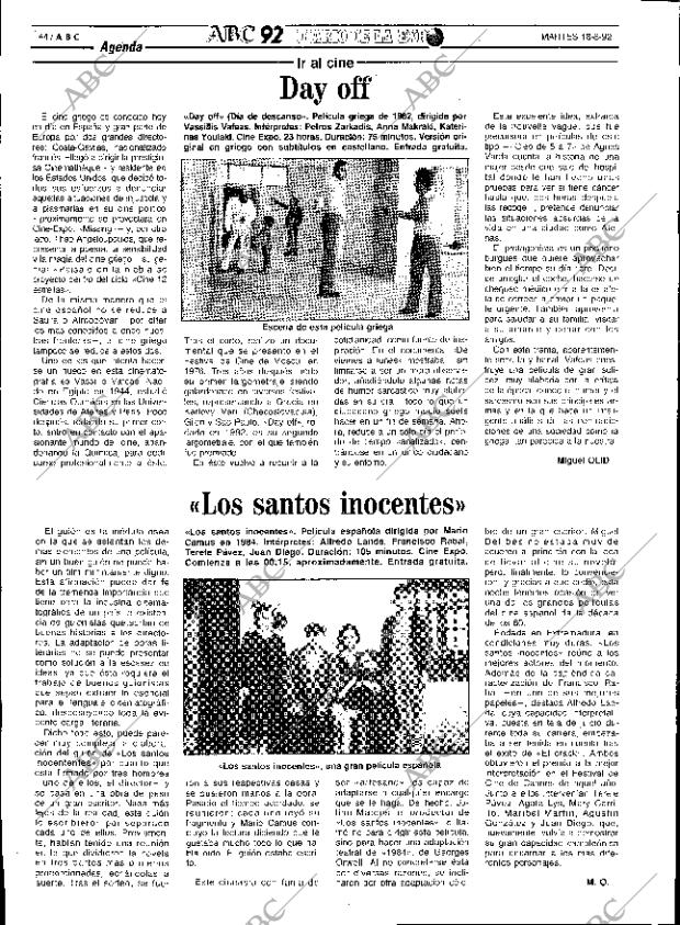 ABC SEVILLA 18-08-1992 página 44