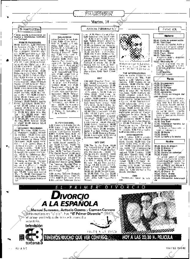ABC SEVILLA 18-08-1992 página 92