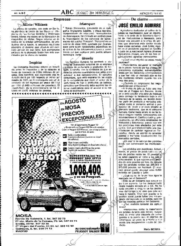 ABC MADRID 19-08-1992 página 44