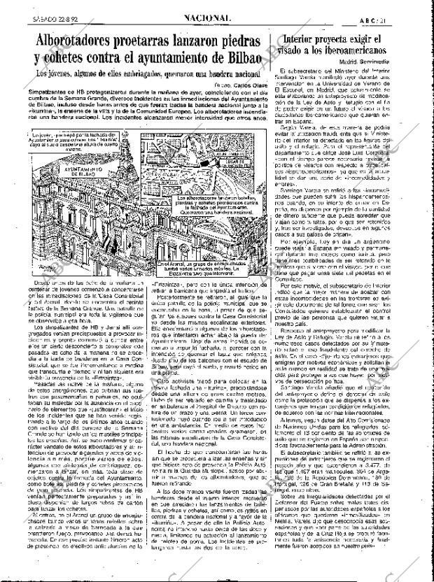 ABC MADRID 22-08-1992 página 21