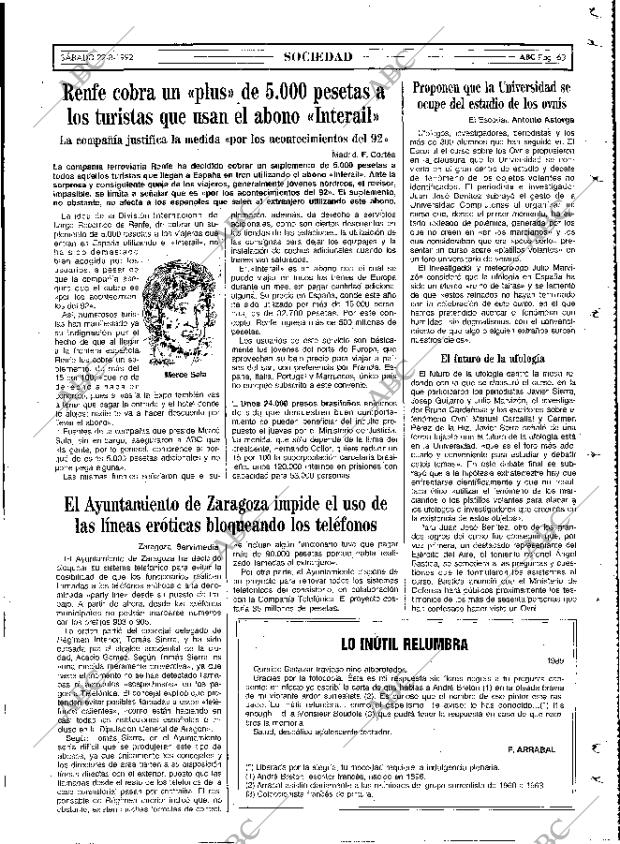 ABC MADRID 22-08-1992 página 63