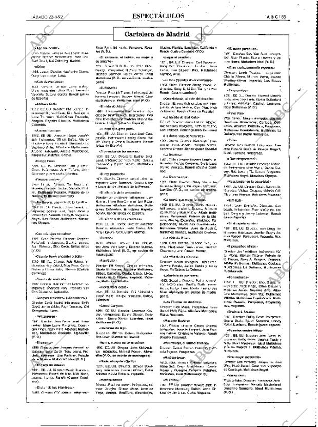 ABC MADRID 22-08-1992 página 85